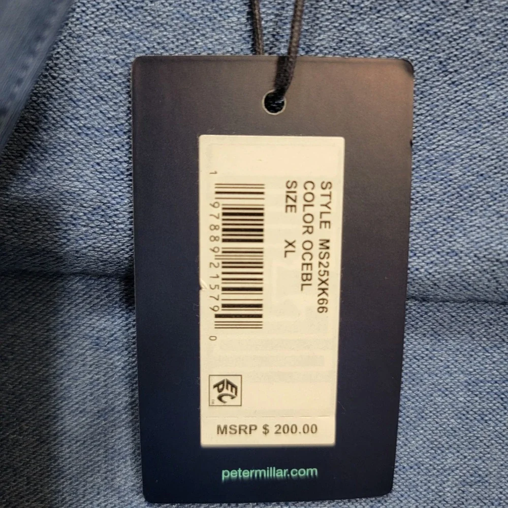 NEW Peter Millar Solstice Performance Hybrid Full-Zip Cardigan OceanBlue Mens XL